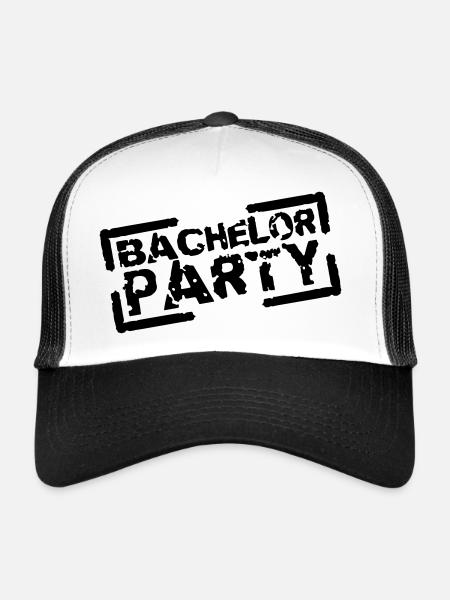 Bachelor Party Team Stempel Design - Trucker Cap - white/black - Front