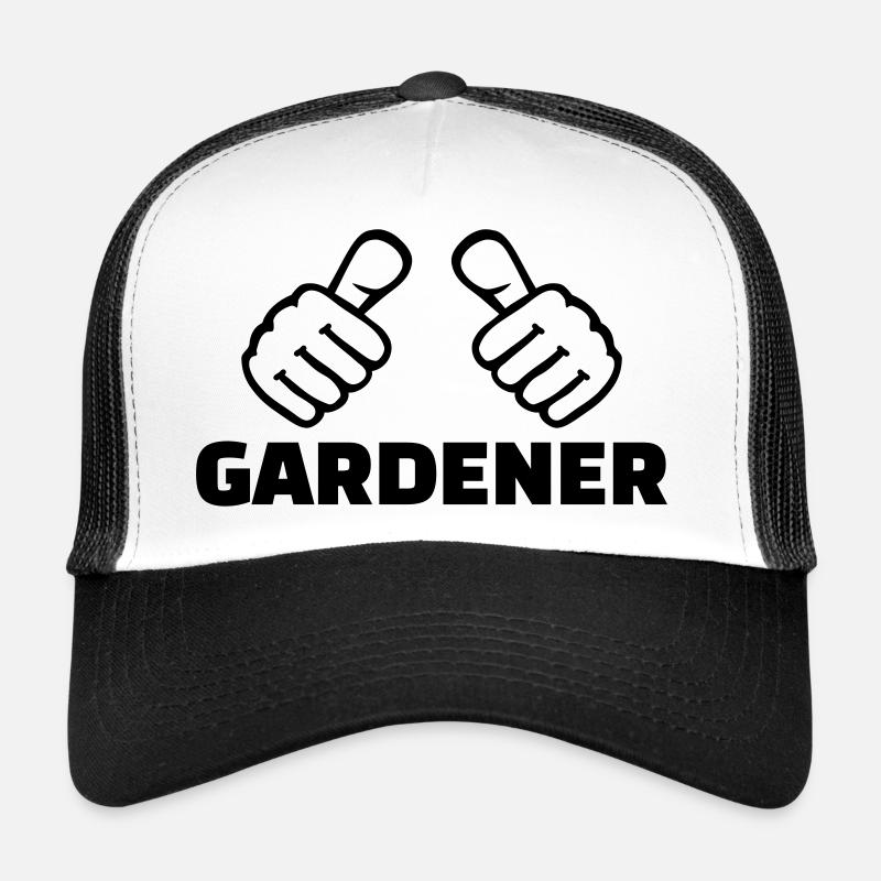 Jardinier - Casquette trucker  - blanc/noir