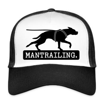 Bouclier mantrailing Typo - Casquette trucker  - blanc/noir - Devant