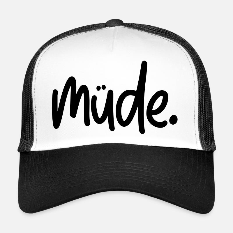 Müde - Trucker Cap - Weiß/Schwarz