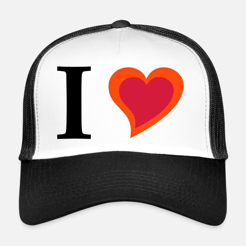 J'Aime - Casquette trucker  - blanc/noir