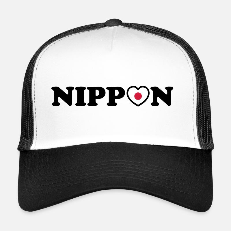 Nippon Love Heart Flag - Trucker Cap - white/black