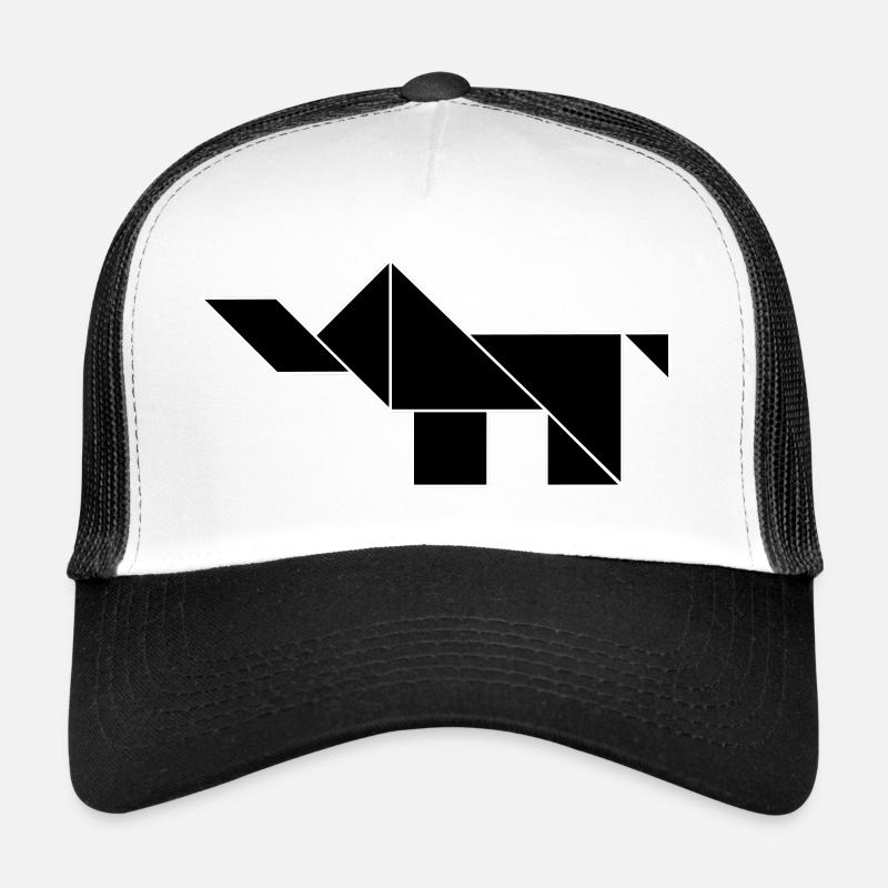 Tangram Elephant black 'n white - Trucker Cap - white/black