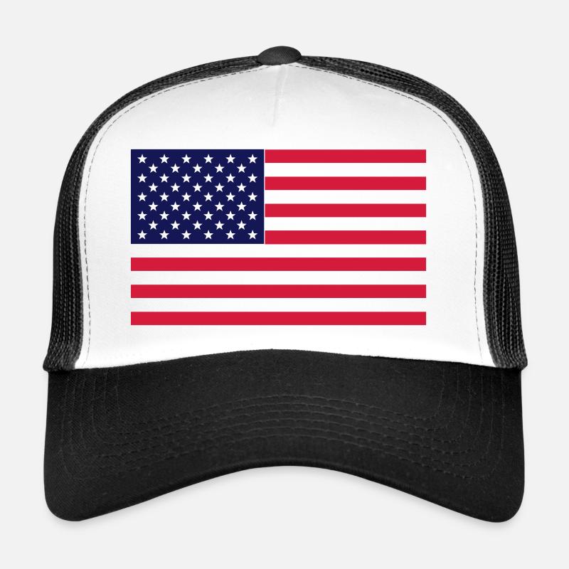 American Flag - Trucker Cap - white/black