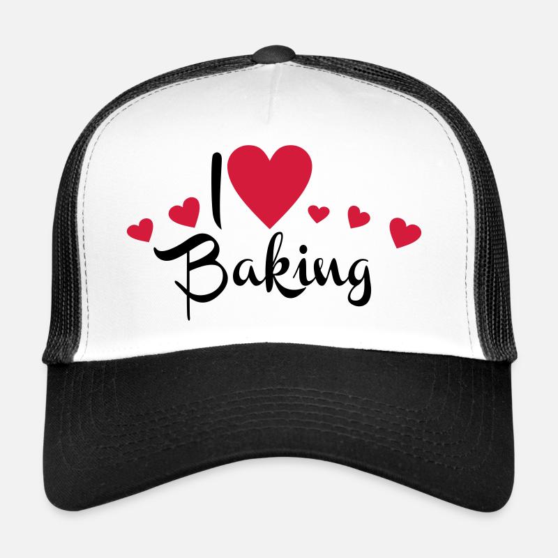 backen - Trucker Cap - Weiß/Schwarz