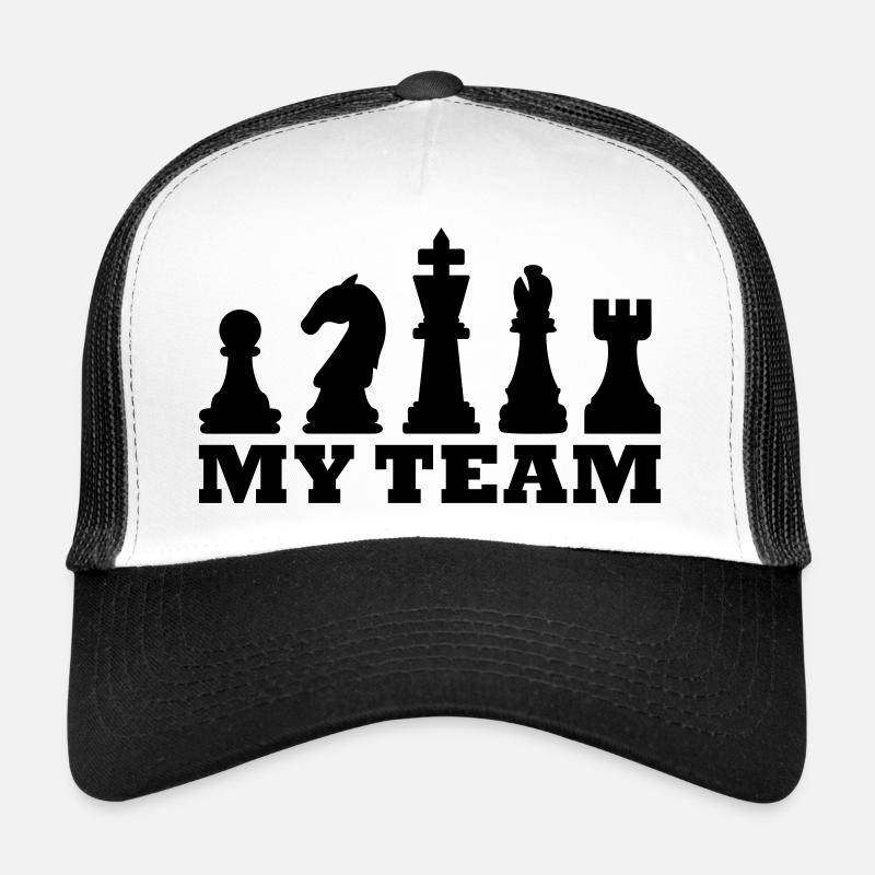My Team (Schach) - Trucker Cap - Weiß/Schwarz