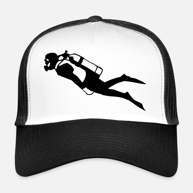 diver - taucher - Trucker Cap - Weiß/Schwarz