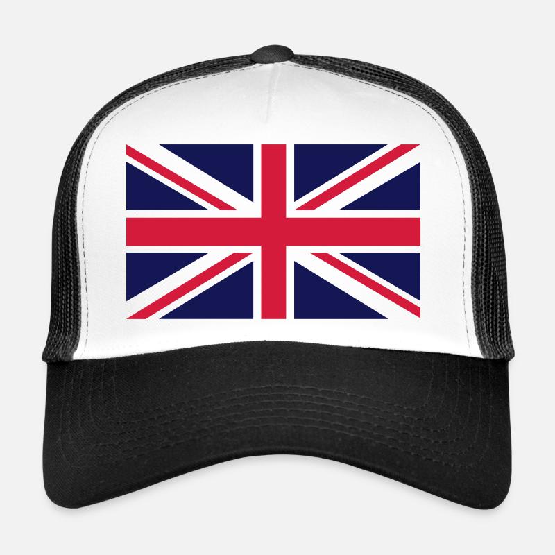 Drapeau De Grande-Bretagne - Union Jack - Casquette trucker  - blanc/noir