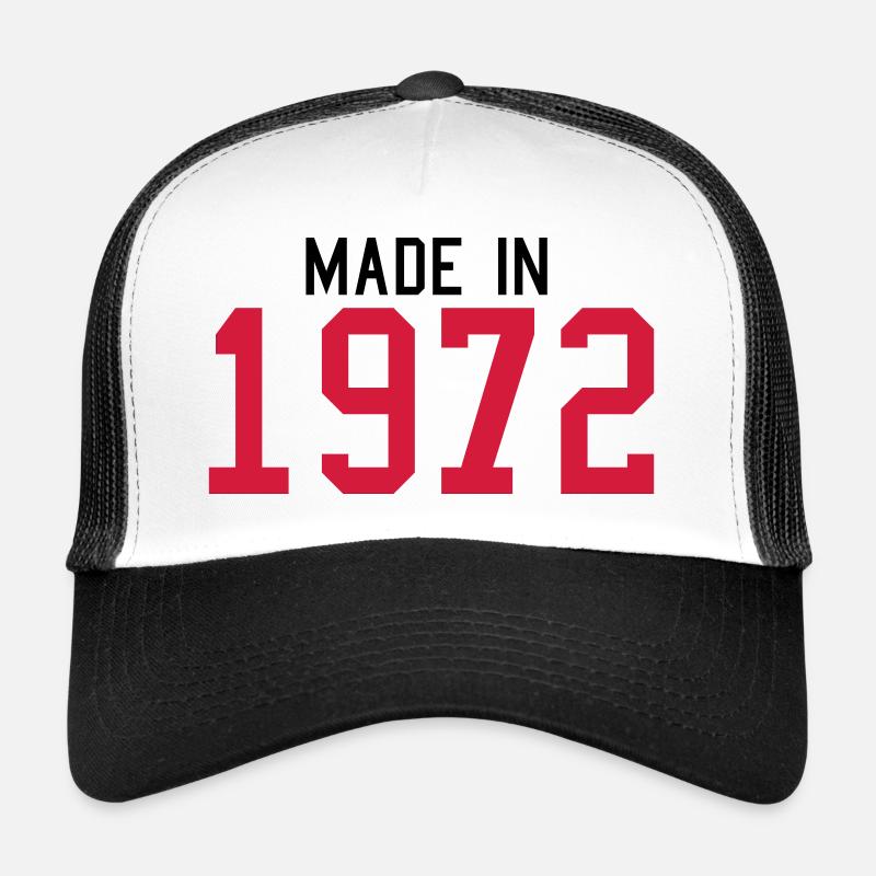 1972 - Casquette trucker  - blanc/noir