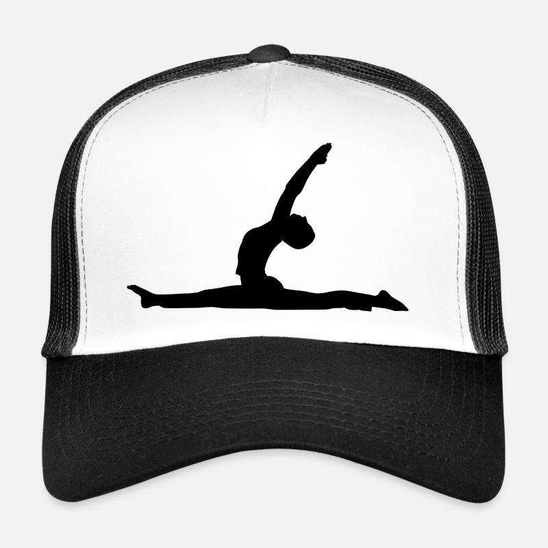 Yoga - Anjaneyasana - Trucker Cap - Weiß/Schwarz