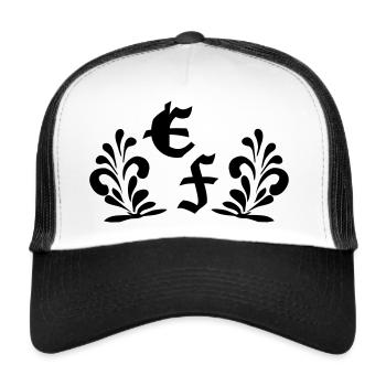 EINTRACHT FANS | Frankfurt Fussball Fans - Trucker Cap - Weiß/Schwarz - Vorne