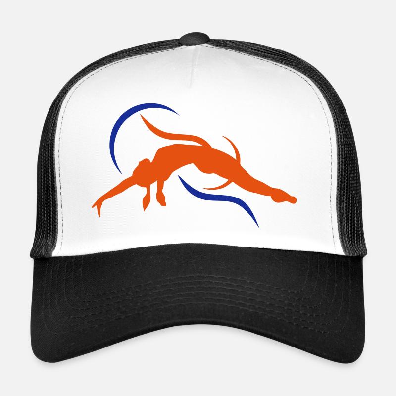 trampolin sport logo 3 - Casquette trucker  - blanc/noir