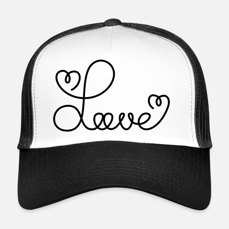 Love - Trucker Cap - Weiß/Schwarz
