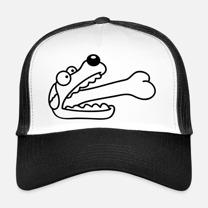 Dog Greedy Hungry Big Bone Swallowed Trucker Cap