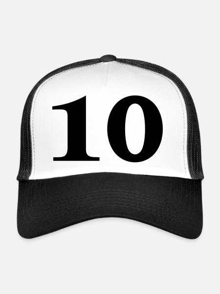 Zahl 10 - Trucker Cap - white/black - Front