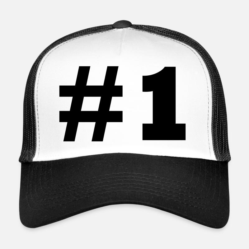 1 - Casquette trucker  - blanc/noir
