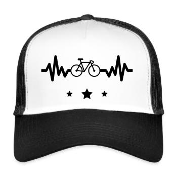 bike is life - cycling shirt - Trucker Cap - white/black - Front