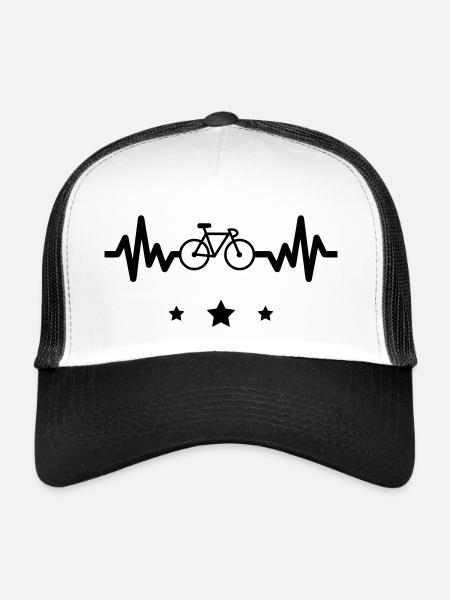 bike is life - cycling shirt - Trucker Cap - white/black - Front