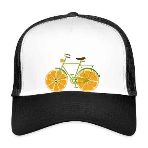 T-shirt Vélo Fruitix : L'Original Fun aux Roues Oranges - Casquette trucker
