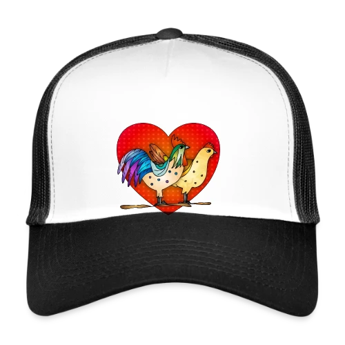 Duo Coq et Poule Champêtre - Casquette trucker