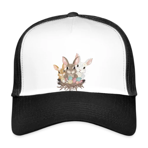 Famille de Lapins de Pâques Pastel Adorables - Casquette trucker