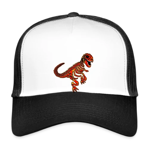 T-Rex Fossile Rouge Éclatant - Casquette trucker