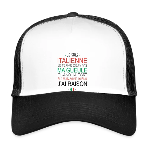 T-shirt "Italienne : Ma Voix, Ma Loi" - Casquette trucker