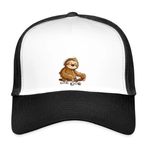 Paresseux Skateboarder Cartoon - Relax et Style - Casquette trucker