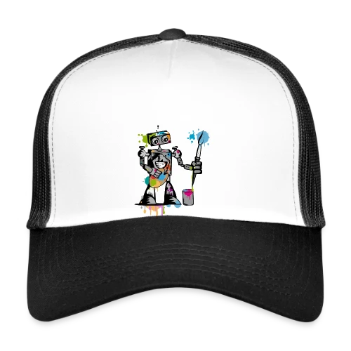 Le Robot Artiste au Pinceau - Casquette trucker