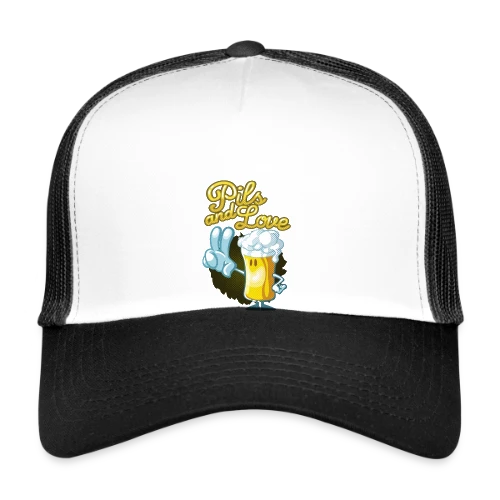 Pils & Love : La Bière et l'Amour en Version Cartoon - Casquette trucker