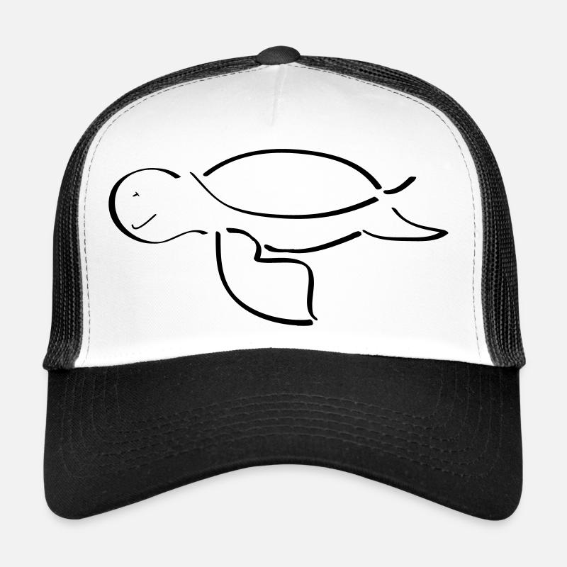 Tortue - Casquette trucker  - blanc/noir