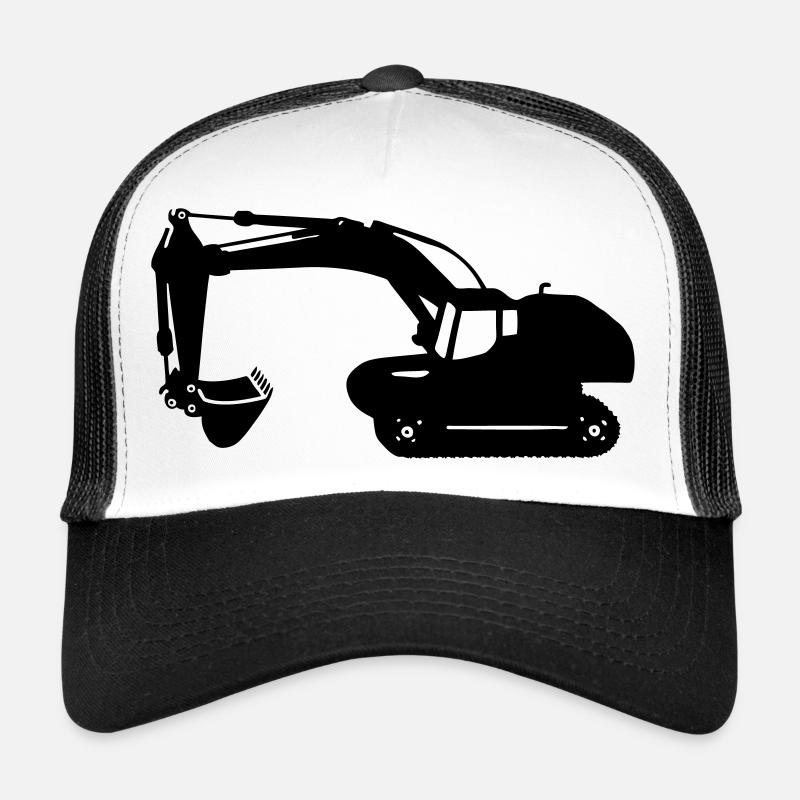 digger backhoe excavator machine - Trucker Cap - white/black