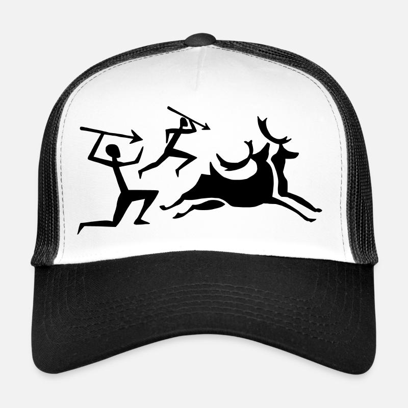 Chasseur de peintures rupestres - Casquette trucker  - blanc/noir