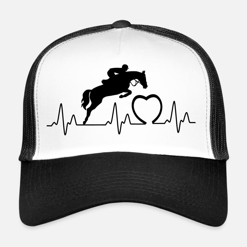 Heartbeat mit Herz spring1 - Trucker Cap - Weiß/Schwarz