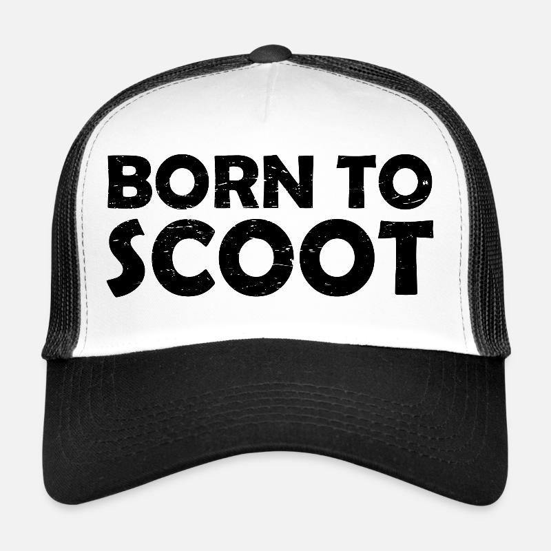 Scooter Born to Scoot Geschenk Trottinett - Trucker Cap - Weiß/Schwarz