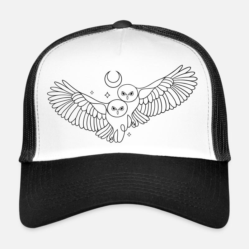 Eule Eulen Mond Liebe Infinity - Trucker Cap - Weiß/Schwarz