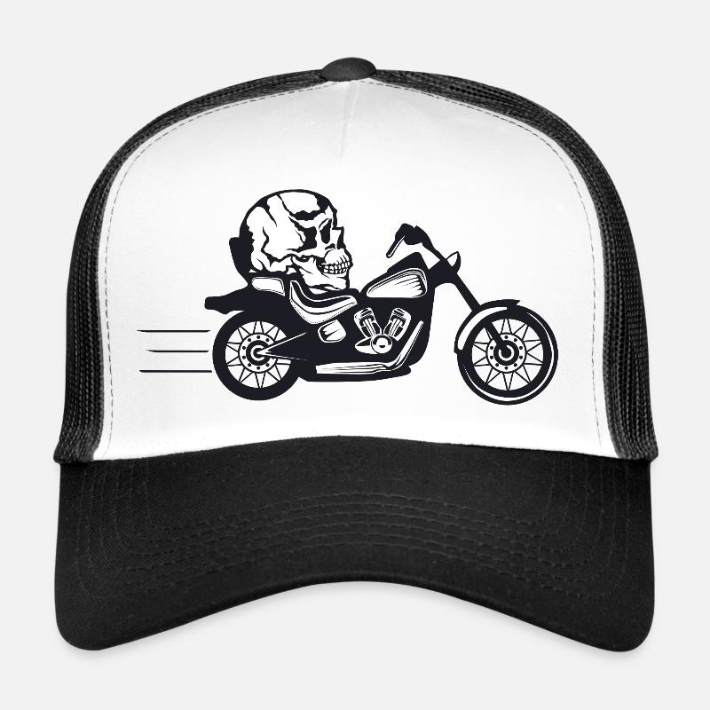 Motorrad Tod Kopf Crane skull Biker Trucker Cap
