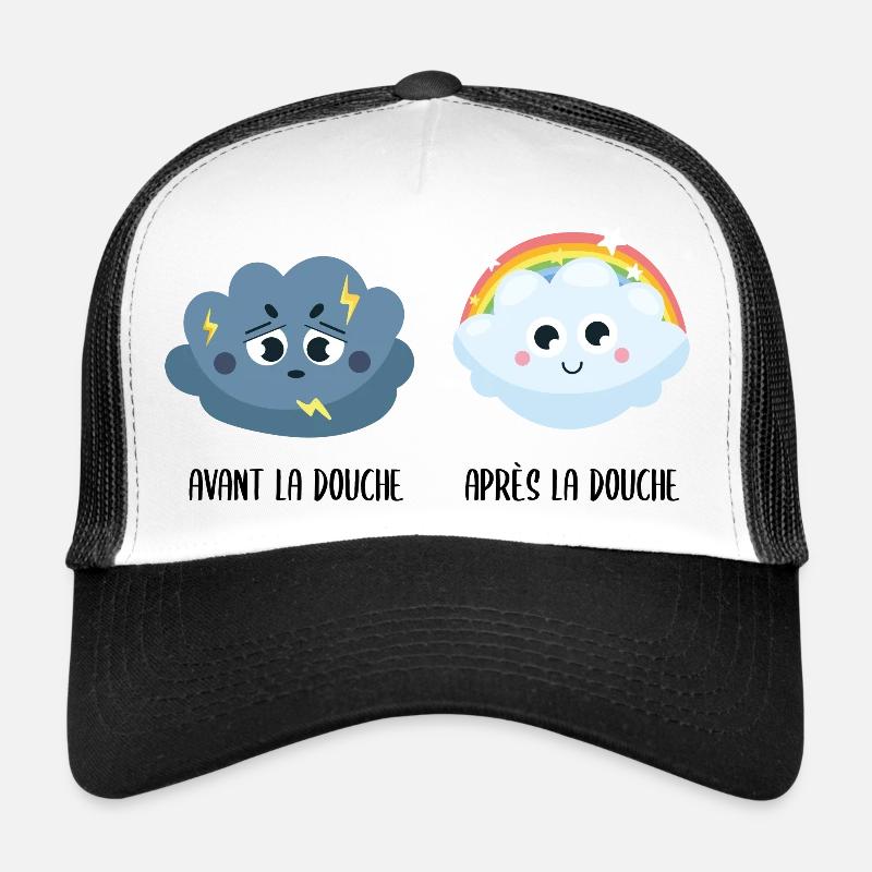 Avant apres la douche - Casquette trucker  - blanc/noir
