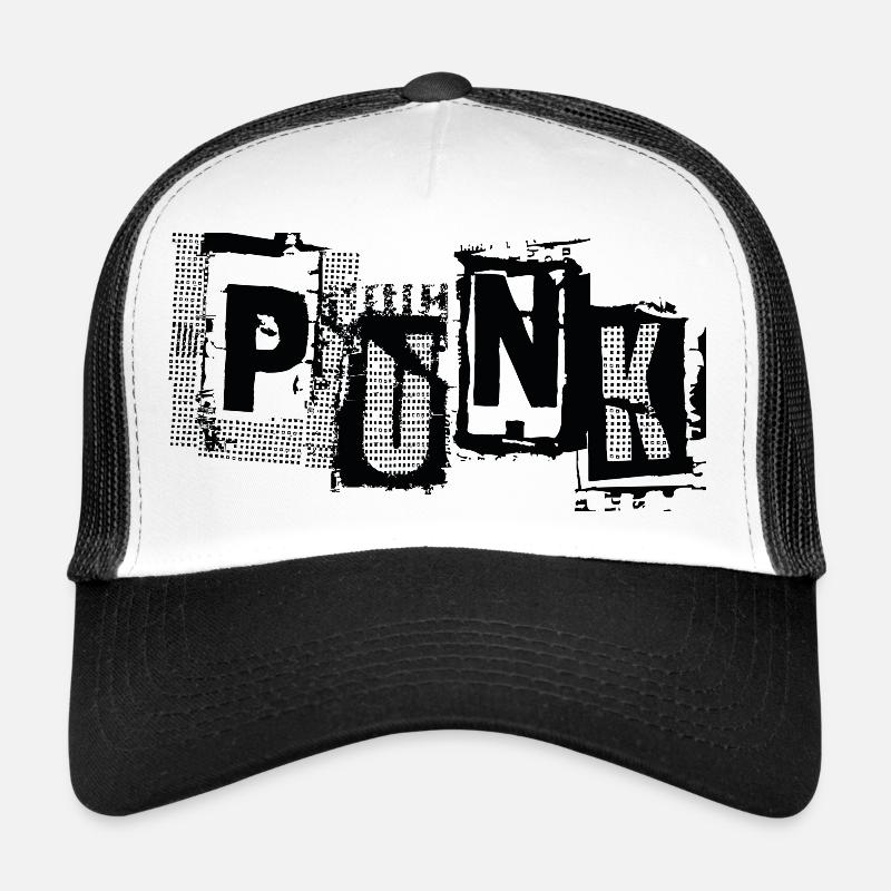 Punk - Casquette trucker  - blanc/noir