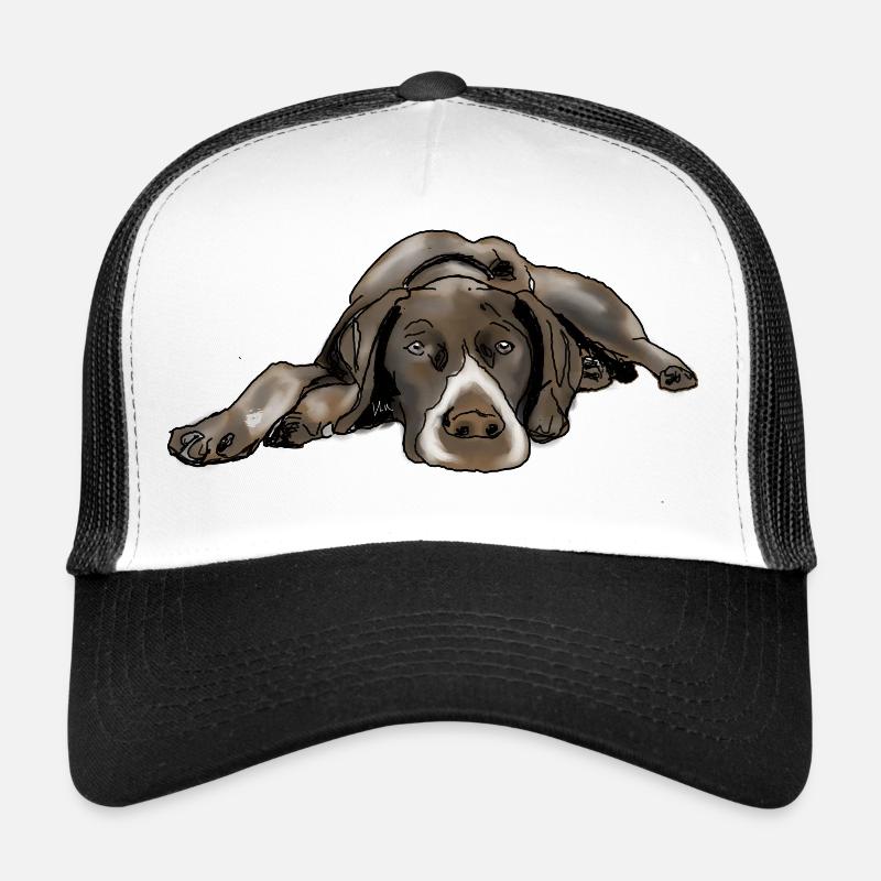 Pointer Deutsch Kurzhaar - Trucker Cap - Weiß/Schwarz