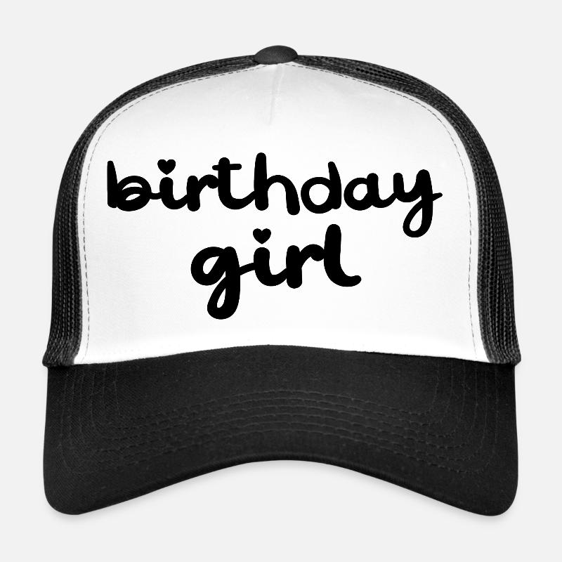 Fille d’anniversaire - Casquette trucker  - blanc/noir