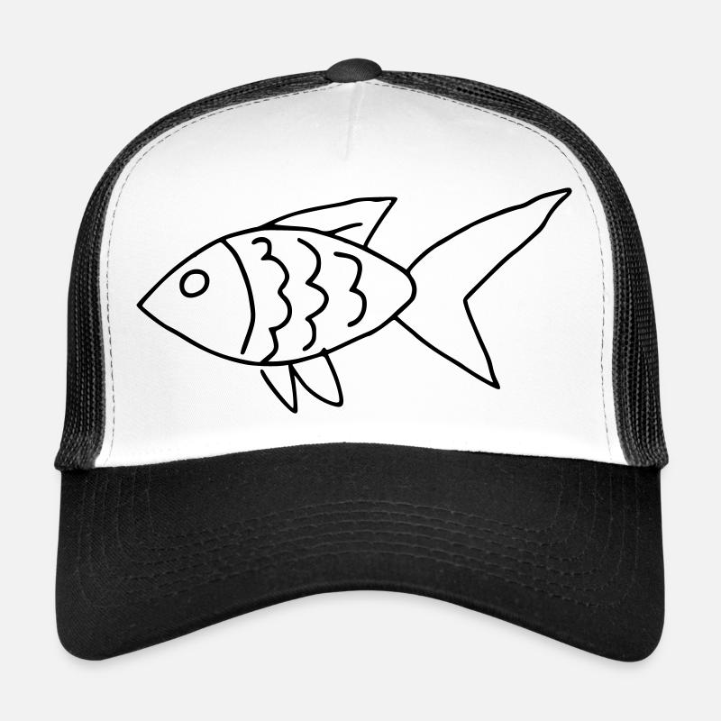 Hand-drawn minimalist children's fish Trucker Cap