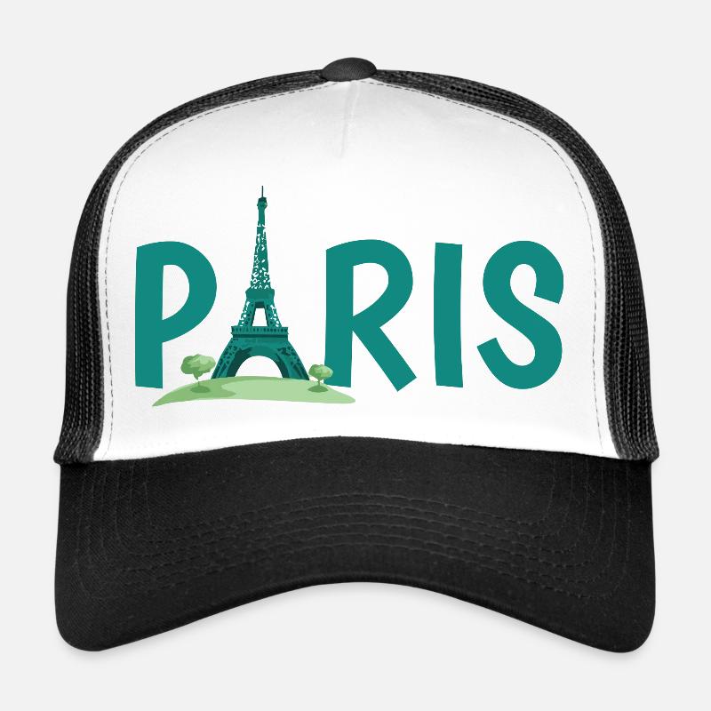 Horizon de Paris avec l’illustration de la Tour Eiffel Casquette trucker 