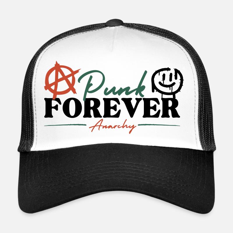 Punk Forever - Anarchy - Trucker Cap - Weiß/Schwarz