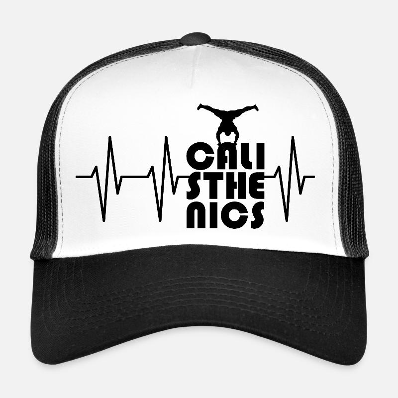 handstand puls Herzschlag planche calisthenics - Trucker Cap - Weiß/Schwarz
