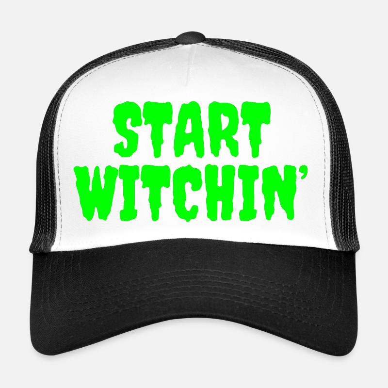 Vert vibrant Sorcière Phrase de début Casquette trucker 