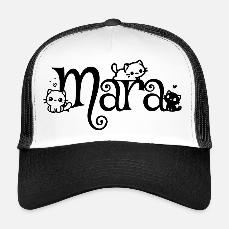 Mara Name Vorname Kätzchenname - Trucker Cap - Weiß/Schwarz