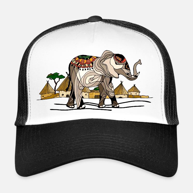 Elefant - Trucker Cap - Weiß/Schwarz