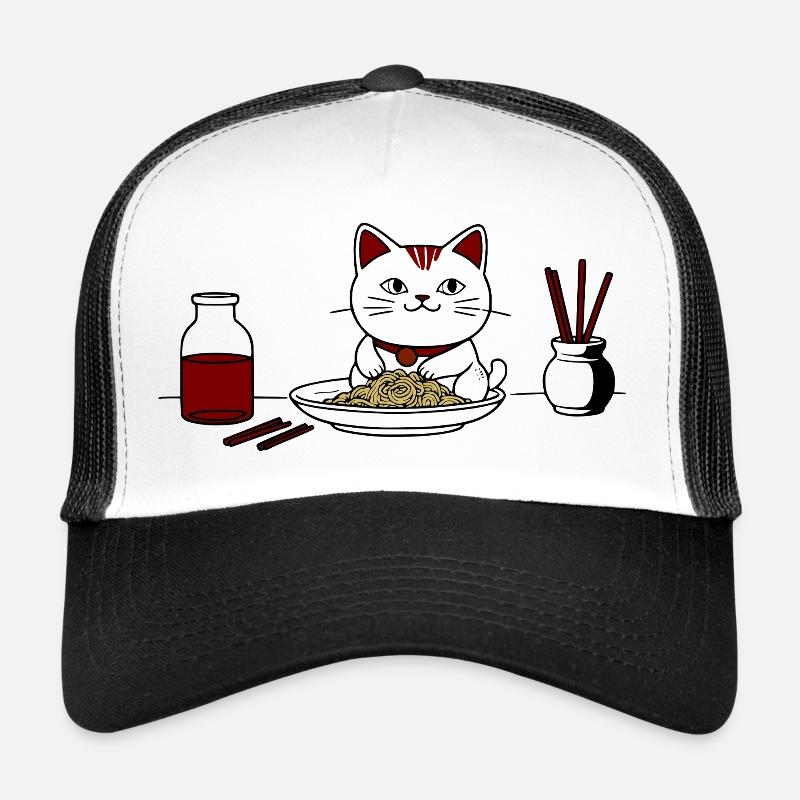 Chat et ramen Casquette trucker 