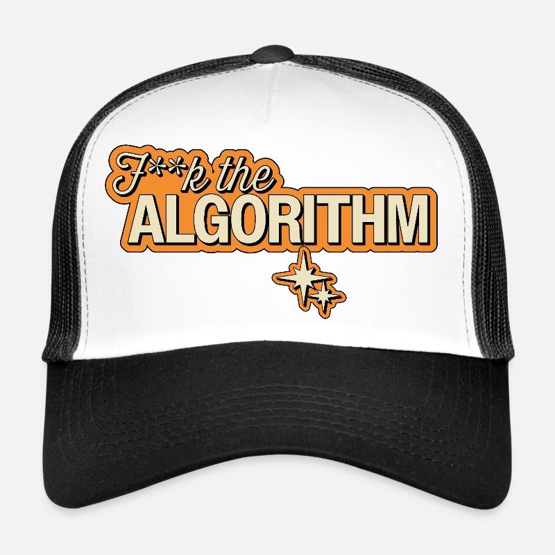Fk l’algorithme – Rébellion numérique - Casquette trucker  - blanc/noir